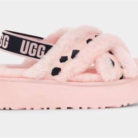 UGG Disco Cross Slide Animalia pink scallop size 9 - Picture 5 of 11